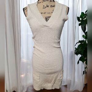 LOVE STITCH Chic Beige Angora Sweater Dress